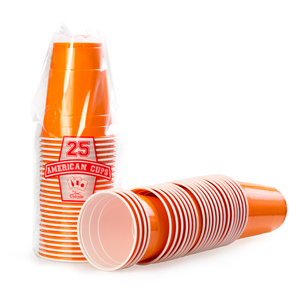 Gobelets Beer Pong x20 - Orange - 50cl - Jour de Fête - Gobelets Plastique  - Tasses et Gobelets