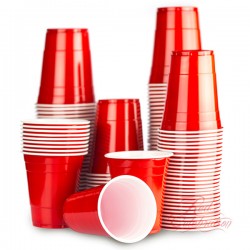 25 bicchieri rossi da Shot Pong festival e feste studentesche Originali bicchieri di plastica retrò americani per il tuo bar BeerBaller® Shot Red Cups